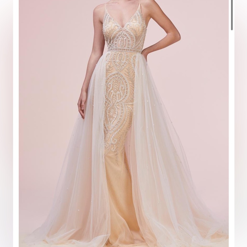 Elegant Cream Evening Gown